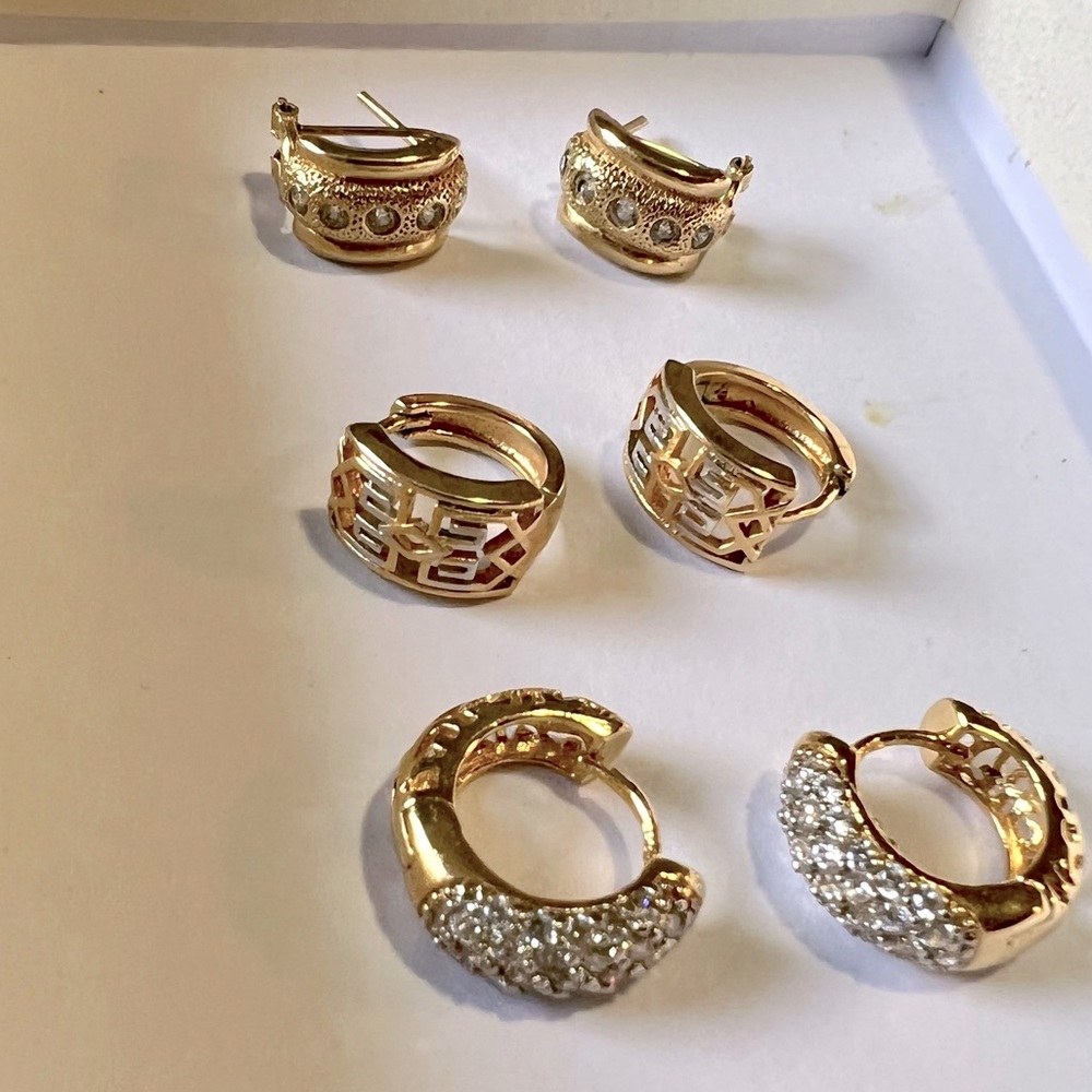 Gold plated ear Huggies earrings